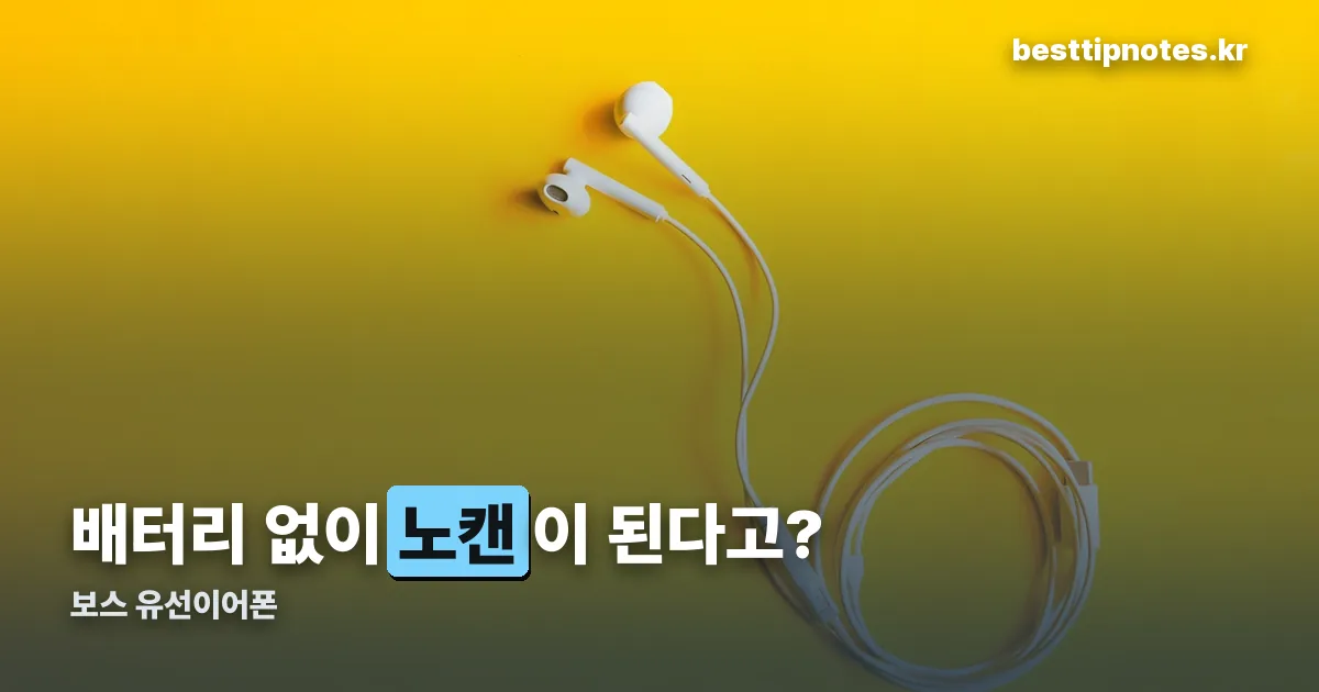 보스 유선이어폰 정리 썸네일